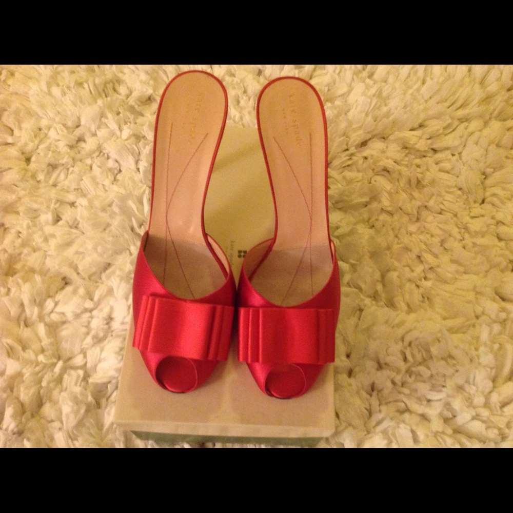 Kate Spade Gracious Cyclamen Fuchsia Satin Mules